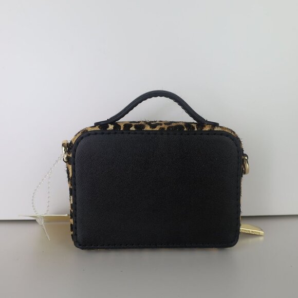 Michael Michael Kors Estelle Micro Trunk Crossbody Leopard Print Tan/ Black - Picture 5 of 14